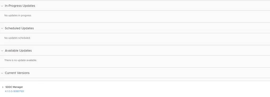 No updates in progress, scheduled, or available; current version is 4.1.0.0.