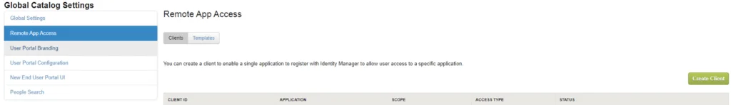 Configure NSX-T to use vIDM for authentication by navigating to Remote App Access -> Clients -> Create Client.