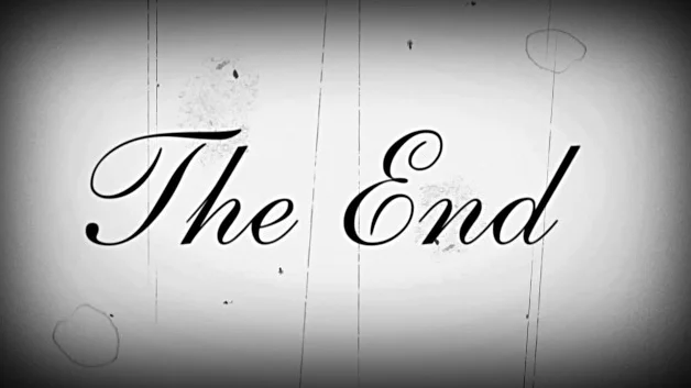 The image shows “The End” text on a filmstrip background, indicating the conclusion of the tutorial.