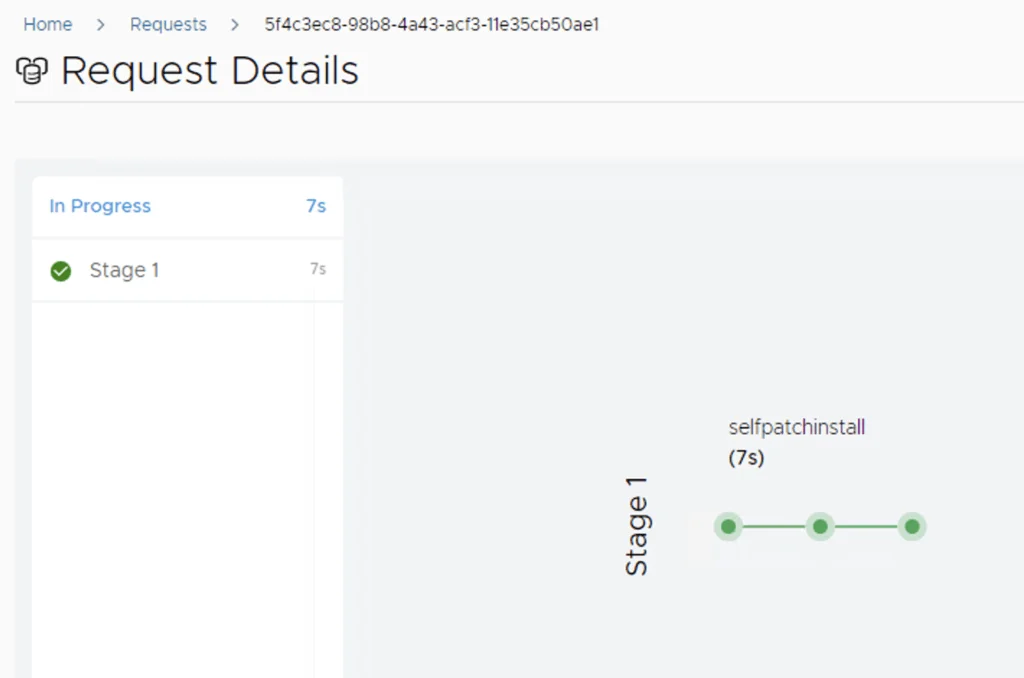 Patching process in progress, showing Stage 1 with 7 seconds elapsed.