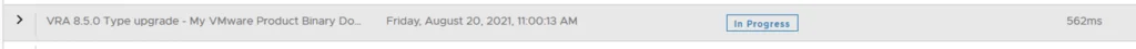 Upgrading vRA to 8.5 in progress, details pending.