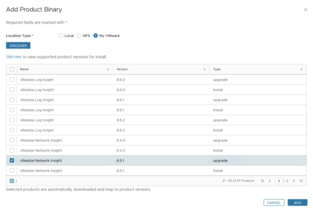 Adding vRealize Network Insight 6.5.1 upgrade binary for vRSLCM upgrade.