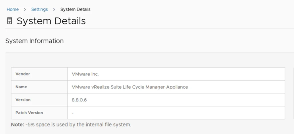 System details show VMware vRSLCM version 8.8.0.6.