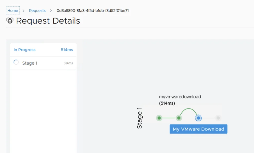 The download is in Stage 1, taking 514ms.