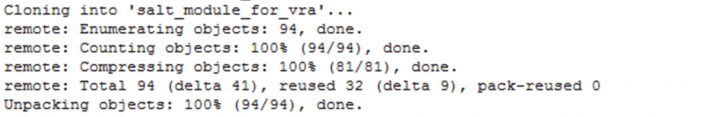 Git clone progress showing object enumeration, counting, and unpacking.