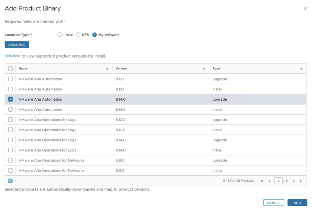 Adding VMware Aria Automation 8.14.0 for upgrade.