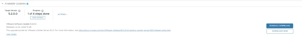 Upgrading to VCF 5.2: Downloading vCenter Server 8.0 Update 3.