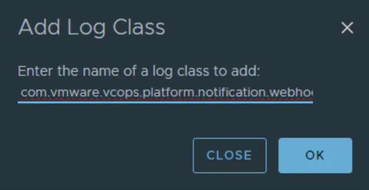 Enter class name: com.vmware.vcops.platform.notification.webhook.WebhookSender.