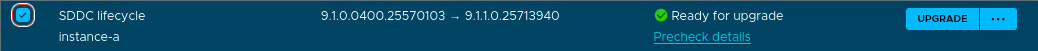SDDC Lifecycle ready for upgrade after the prechecks completed.